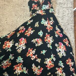 COPY - Floral Black Maxi Dress